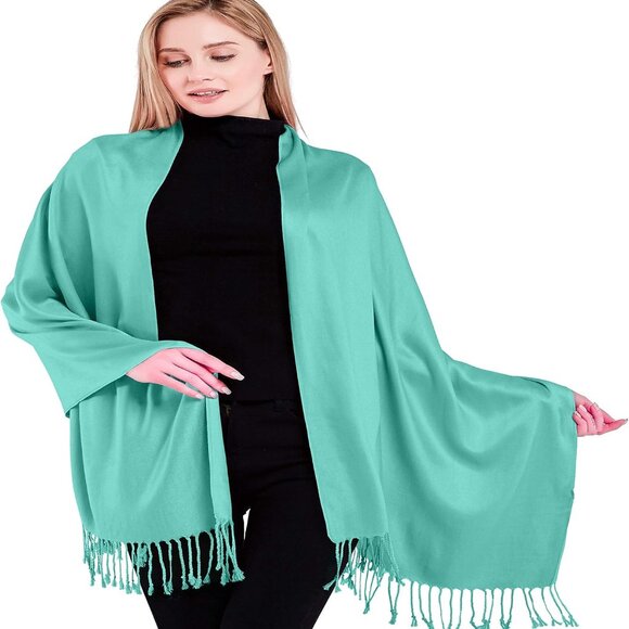 Solid Colour Nepalese Shawl Scarf Wrap Stole Throw Head Wrap Pashmina NEW - Picture 2 of 9